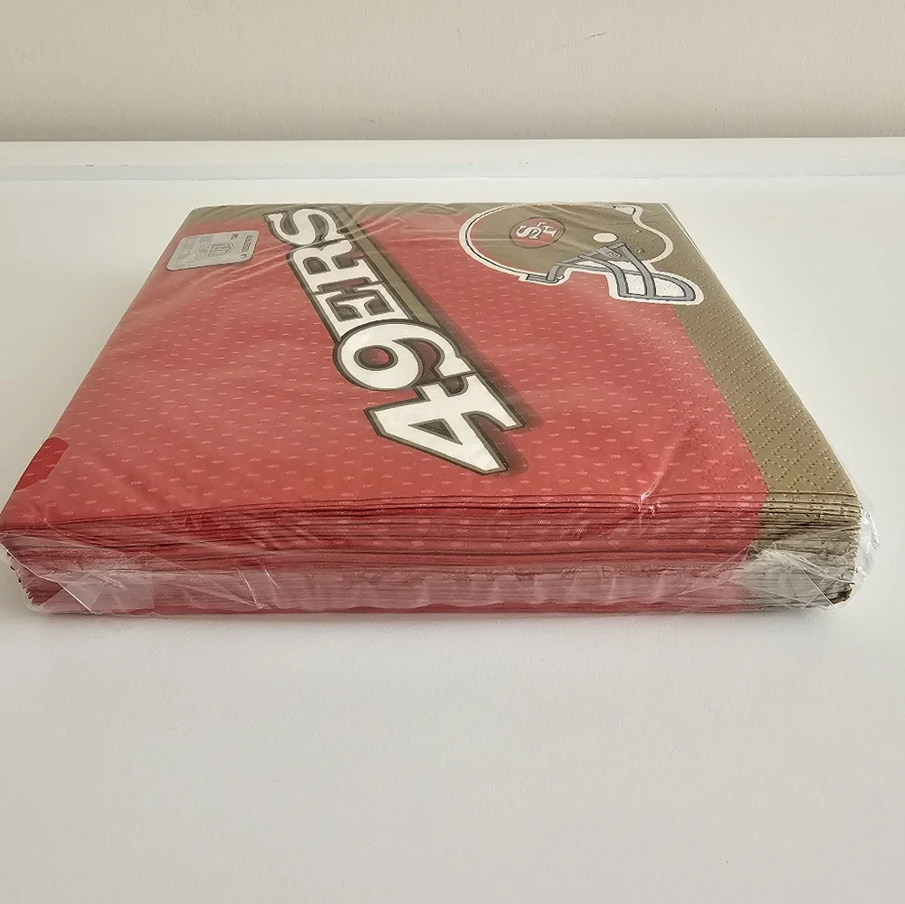 NFL San Francisco 49ers 2-Ply Paper Napkins | 1 Pkg | 36 Ct./Pkg | Red Gold